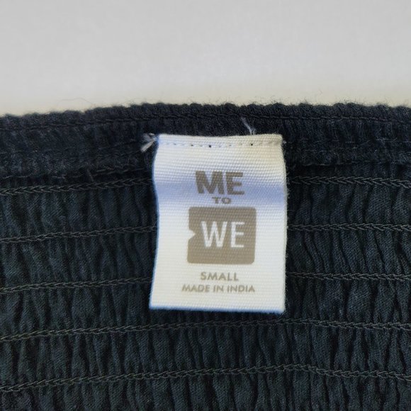 NWOT Pacsun Me to We Black Smocked Off The Shoulder Crop Top sz S - Picture 5 of 7